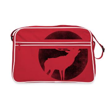Hirsch roars to the rutting country fashion full moon - Retro Bag - red/white - Front