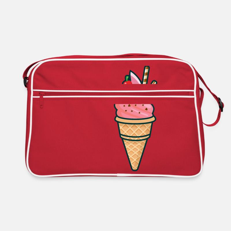 Eiscreme, Eis, Sommer, Sonne Retro Tasche
