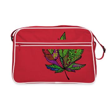 colorful leaf - Retro Bag - red/white - Front