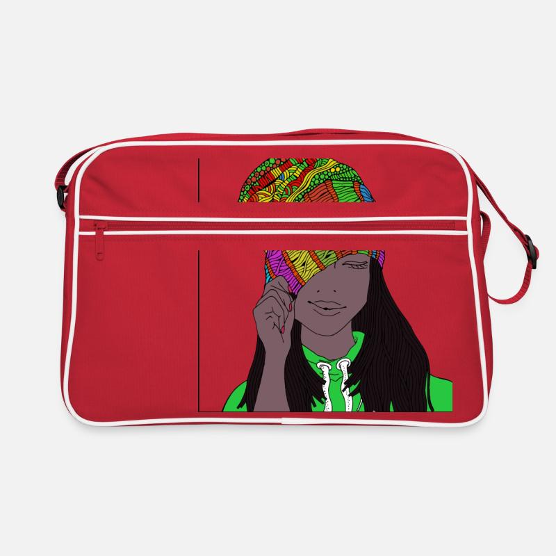 Dame mit Mütze Retro Tasche