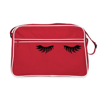Closed eyes - eyelashes - Retro Bag - red/white - Front