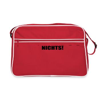 Ich muss gar nichts! - Retro Tasche - Rot/Weiß - Vorne