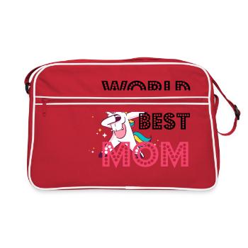 Le plus grand cadeau de maman de mondes Mère licorne tamponnant - Sac Retro - rouge/blanc - Devant