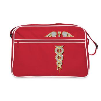 Caduceus (Doctor) Jewelry Chain Pendant Bling Bling - Retro Bag - red/white - Front