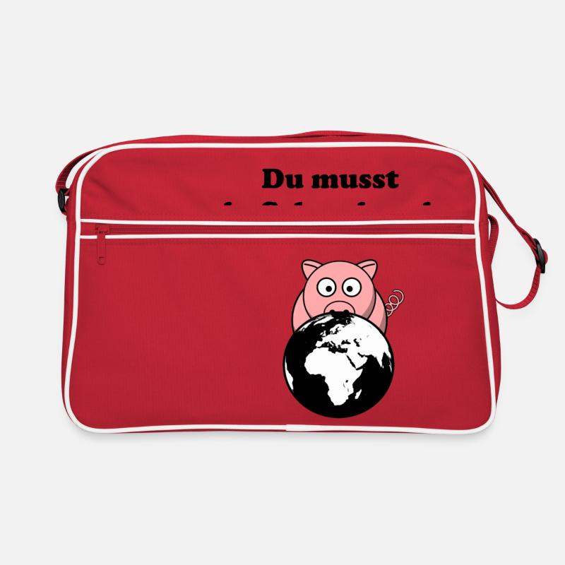 Du musst ein Schwein sein Retro Tasche
