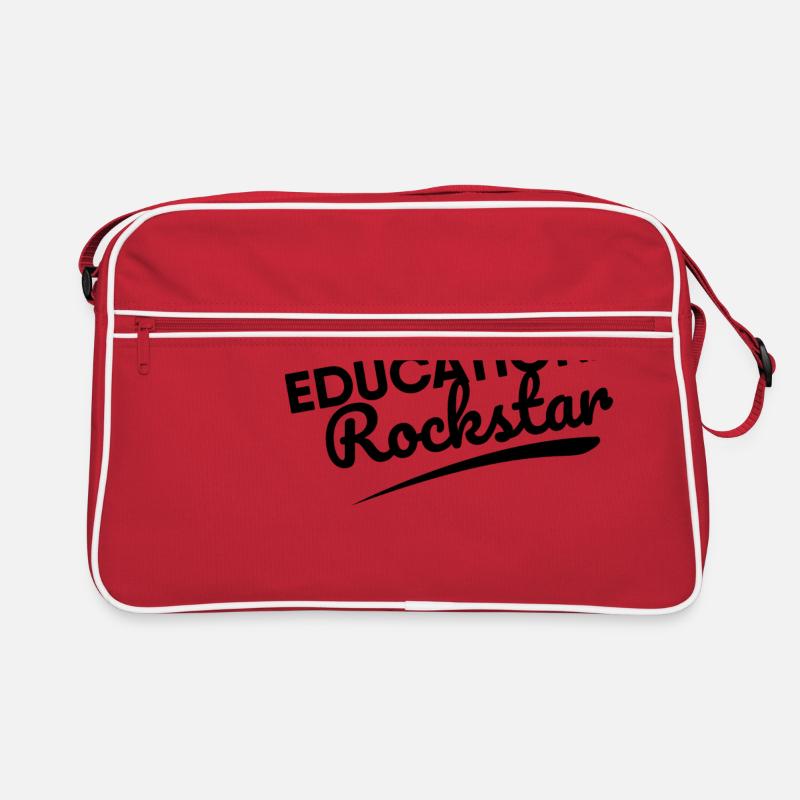 Lehrer - Retro Tasche - Rot/Weiß