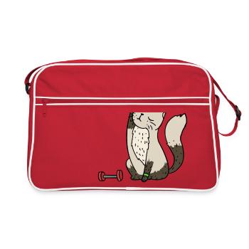 Cat in sport - Retro Bag - red/white - Front