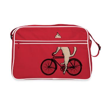 Chat sur le vélo - Sac Retro - rouge/blanc - Devant