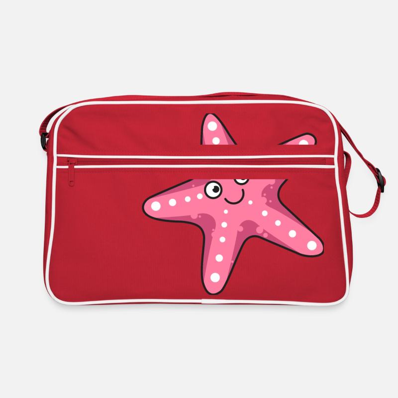Seestern Geschenk Meer Tier Strand Urlaub Comic Retro Tasche