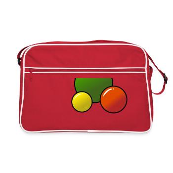 Bunte Kugeln - Retro Tasche - Rot/Weiß - Vorne