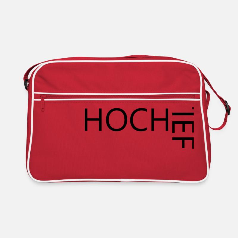 HOCH TIEF - Retro Tasche - Rot/Weiß