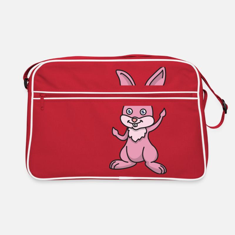 Rabbit Hase Häschen - Retro Tasche - Rot/Weiß