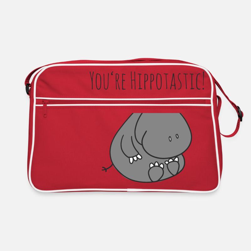 Hippo - Retro Tasche - Rot/Weiß