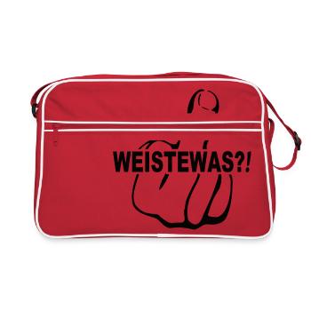 WEISTEWAS (Weist du was)?! Leck mich - Retro Tasche - Rot/Weiß - Vorne