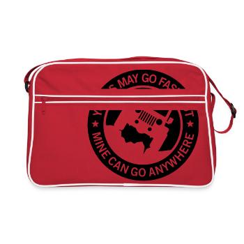 Yours may go fast but mine can go anywhere - Retro Tasche - Rot/Weiß - Vorne