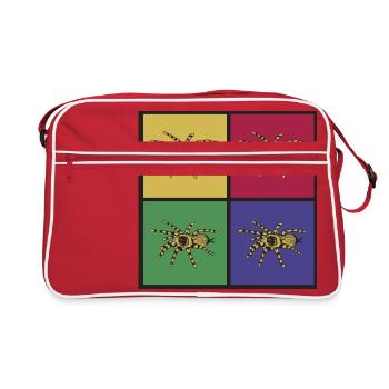 Pop-Art Spinne Vogelspinne - Retro Tasche - Rot/Weiß - Vorne