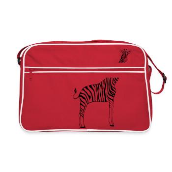 zebra giraffe - Retro Bag - red/white - Front