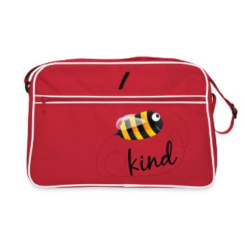 Bee Kind - Retro Tasche - Rot/Weiß - Vorne