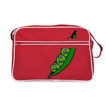 Peas pod cute kids cute funny gift - Retro Bag - red/white - Front