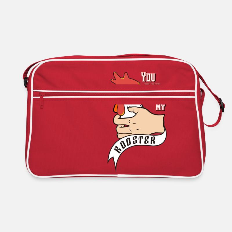 You can touch my rooster - Retro Tasche - Rot/Weiß