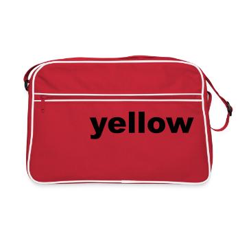 Yellow Farbe lustige Geschenkidee - Retro Tasche - Rot/Weiß - Vorne