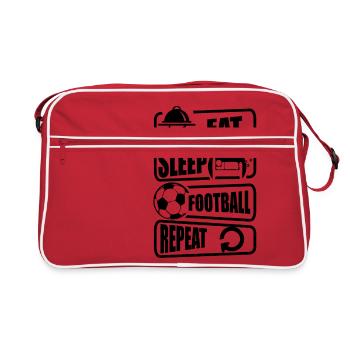 manger dormir football répéter les gens tshirt - Sac Retro - rouge/blanc - Devant