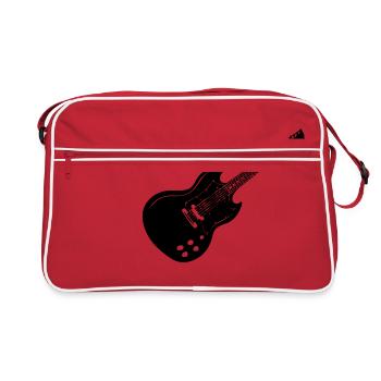Guitare | Musiciens | Musique - Idée de cadeau - Sac Retro - rouge/blanc - Devant