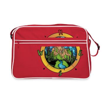 Compass and nature compass - Retro Bag - red/white - Front
