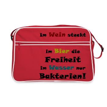 There is freedom in beer! - Retro Bag - red/white - Front