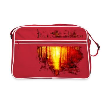 Nature forest trees sunbeam sun gift idea - Retro Bag - red/white - Front