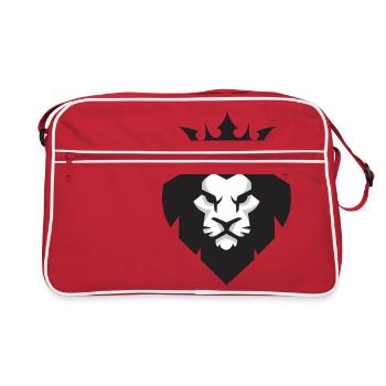 Lion le roi! Cadeau Roi Idée Lion - Sac Retro - rouge/blanc - Devant
