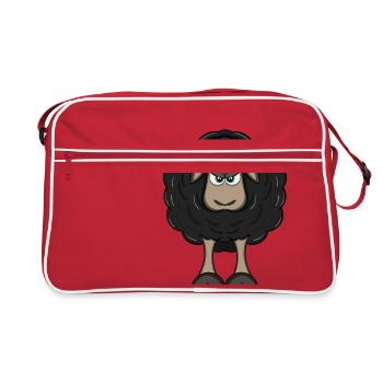 angry black sheep - Retro Bag - red/white - Front