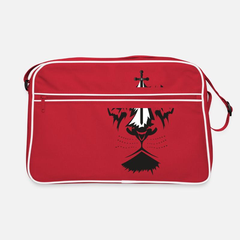 Tête de lion avec une épée ! Idée de Lion cadeau Sac Retro
