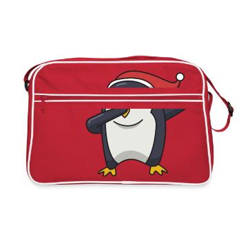 Pingouin tamponnant cadeau de Noël Hip Hop Cool - Sac Retro - rouge/blanc - Devant