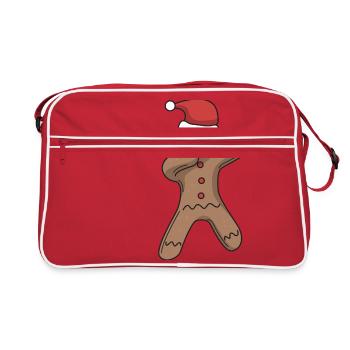 Gingerbread man dabbing cadeau de Noël - Sac Retro - rouge/blanc - Devant