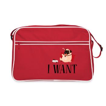 Dog design for dog owners - Retro Bag - red/white - Front