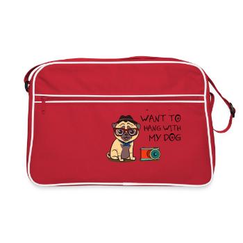 Dog design for dog owners - Retro Bag - red/white - Front