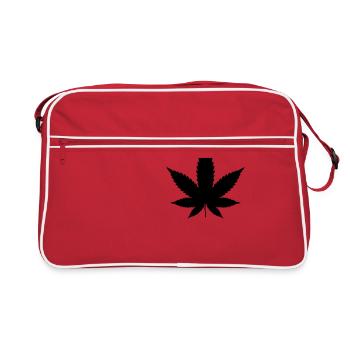 Feuille de Canabis, feuille de chanvre, marijuana - Sac Retro - rouge/blanc - Devant