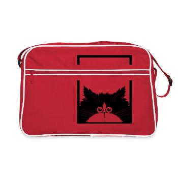 Chat chats chat visage yeux de chat - Sac Retro - rouge/blanc - Devant