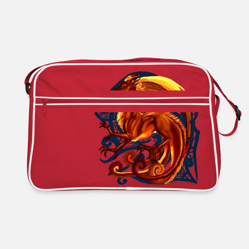 roter Drache Retro Tasche