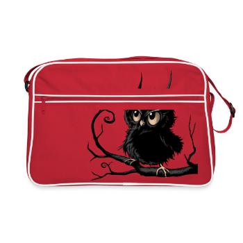 Grumpy Fogy Owl - Retro Bag - red/white - Front
