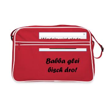 Windele wird glada... - Retro Tasche - Rot/Weiß - Vorne