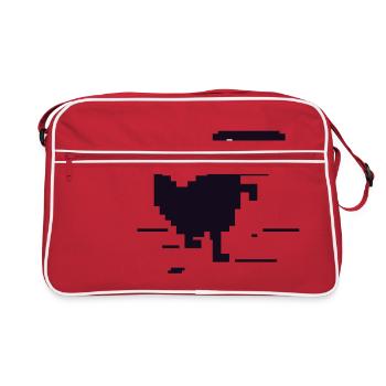 Retro Pixel Dinosaurier - Retro Tasche - Rot/Weiß - Vorne