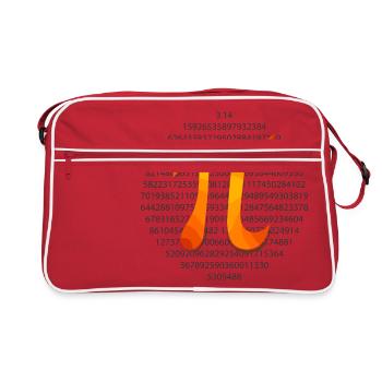 Math Symbols Pi Cercle π 3.14 - Idée cadeau - Sac Retro - rouge/blanc - Devant