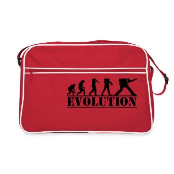 E-Gitarre Evolution Geschenk für Gitarristen - Retro Tasche - Rot/Weiß - Vorne