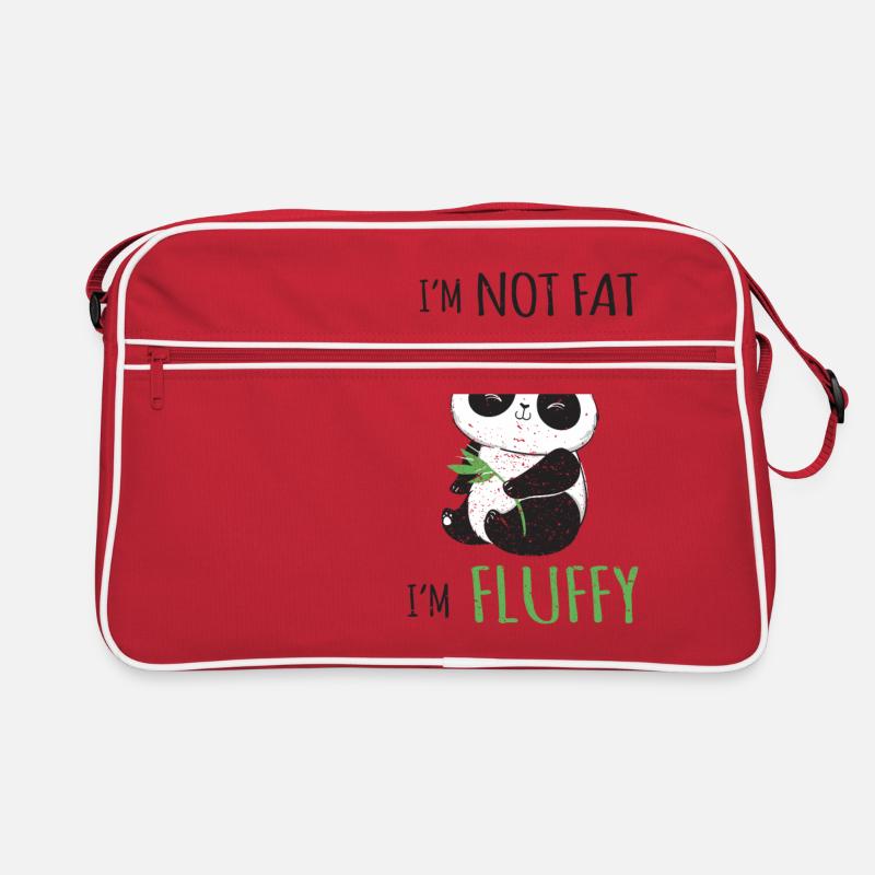 I'm not fat I'm fluffy lustiges Panda Bär Design Retro Tasche