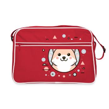 Chien mignon – design mignon dans le style japonais - Sac Retro - rouge/blanc - Devant