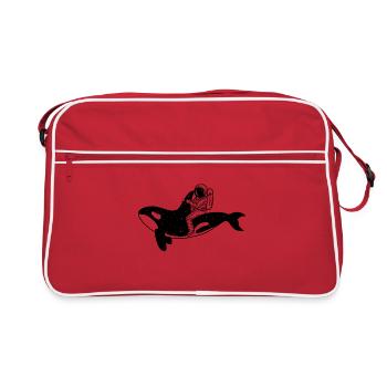Astronaute sur l'épaulard - Sac Retro - rouge/blanc - Devant