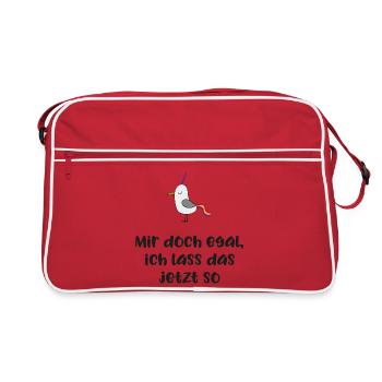 lustiger Spruch - Retro Tasche - Rot/Weiß - Vorne