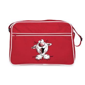 Funny Fluffy Cat - Cats - Cat - Kitten - Retro Bag - red/white - Front